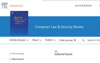 Malgieri was appointed as an Associate Editor of “Computer, Law and Security Review” (Elsevier)